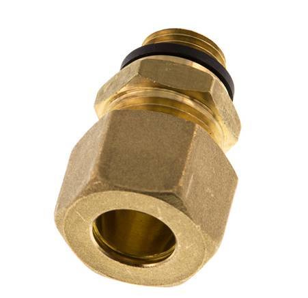 G 1/4'' Macho x 12mm Racor de compresión recto de latón con junta PA 75 Bar DIN EN 1254-2