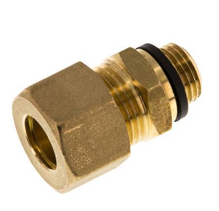 G 1/4'' Macho x 12mm Racor de compresión recto de latón con junta PA 75 Bar DIN EN 1254-2
