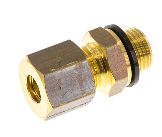 G 1/8'' Male x 6mm Brass Straight Compression Fitting with PA Seal 150 Bar DIN EN 1254-2 [2 Pieces]