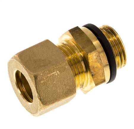 G 3/8'' Macho x 12mm Racor de compresión recto de latón con junta PA 75 Bar DIN EN 1254-2