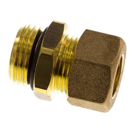 G 1/2'' Male x 14mm Brass Straight Compression Fitting with NBR Seal 89 Bar DIN EN 1254-2