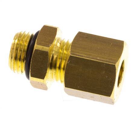 G 1/8'' Male x 6mm Brass Straight Compression Fitting with NBR Seal 150 Bar DIN EN 1254-2 [2 Pieces]