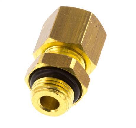G 1/8'' Male x 6mm Brass Straight Compression Fitting with NBR Seal 150 Bar DIN EN 1254-2 [2 Pieces]