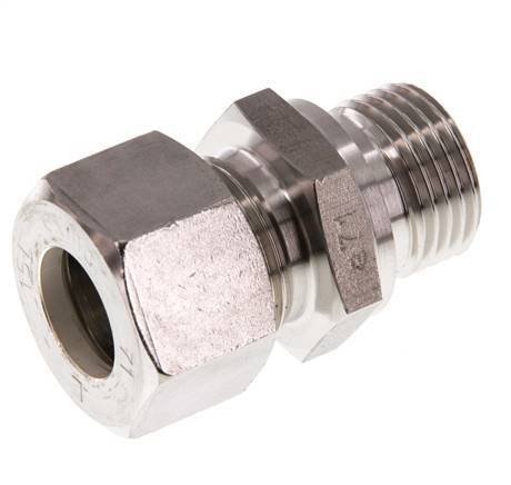 G 1/2'' Macho x 15L Racor de compresión recto de acero inoxidable 315 Bar DIN 2353