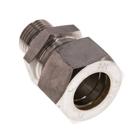 G 1/2'' Macho x 22L Racor de compresión recto de acero inoxidable 160 Bar DIN 2353