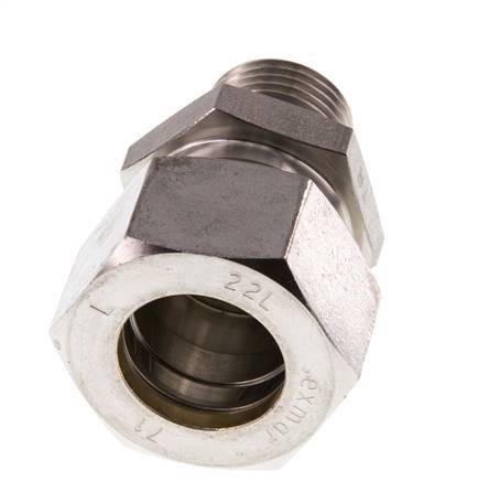 G 1/2'' Macho x 22L Racor de compresión recto de acero inoxidable 160 Bar DIN 2353