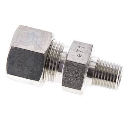 1/4'' NPT Male x 12S Stainless steel Straight Compression Fitting 630 Bar DIN 2353