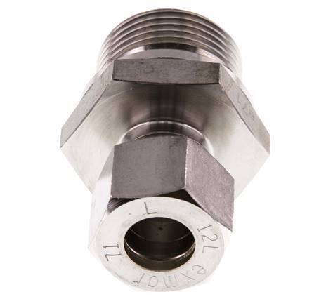 G 3/4'' Macho x 12L Racor de compresión recto de acero inoxidable 315 Bar DIN 2353