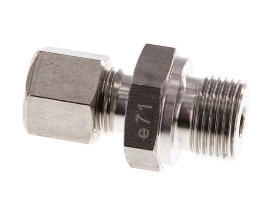 G 3/8'' Macho x 8L Racor de compresión recto de acero inoxidable 315 Bar DIN 2353