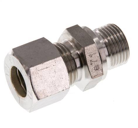 G 3/8'' Macho x 12L Racor de compresión recto de acero inoxidable 315 Bar DIN 2353