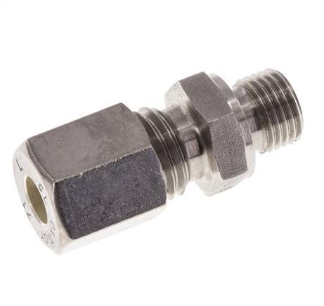 M10x1 Macho x 6L Racor de compresión recto de acero inoxidable 315 Bar DIN 2353