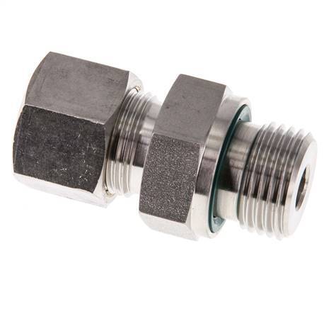 G 1/2'' Male x 12S Stainless steel Straight Compression Fitting with FKM Seal 630 Bar DIN 2353