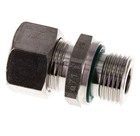G 1/2'' Macho x 15L Racor de compresión recto de acero inoxidable con junta FKM 315 Bar DIN 2353