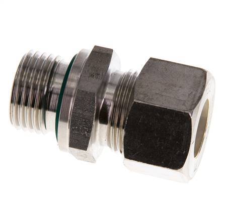 G 1/2'' Macho x 15L Racor de compresión recto de acero inoxidable con junta FKM 315 Bar DIN 2353