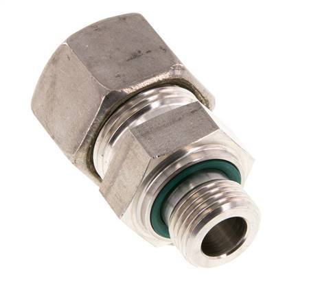 G 1/2'' Male x 20S Stainless steel Straight Compression Fitting with FKM Seal 400 Bar DIN 2353