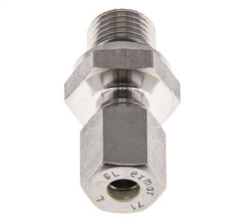 G 1/4'' Male x 6L Stainless steel Straight Compression Fitting with FKM Seal 315 Bar DIN 2353