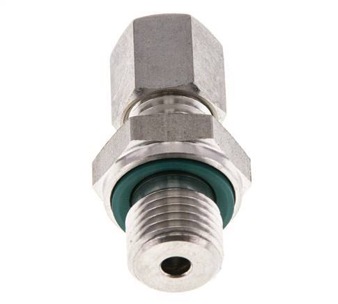 G 1/4'' Male x 6L Stainless steel Straight Compression Fitting with FKM Seal 315 Bar DIN 2353
