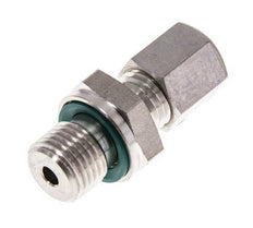 G 1/4'' Male x 6L Stainless steel Straight Compression Fitting with FKM Seal 315 Bar DIN 2353