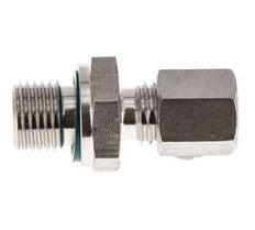 G 1/4'' Male x 6L Stainless steel Straight Compression Fitting with FKM Seal 315 Bar DIN 2353