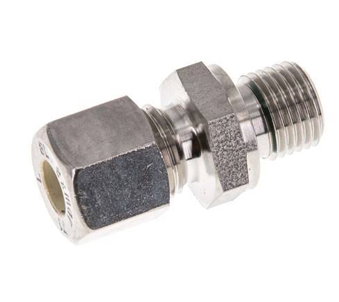 G 1/4'' Macho x 8L Racor de compresión recto de acero inoxidable con junta FKM 315 Bar DIN 2353