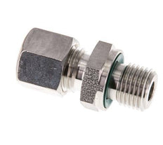 G 1/4'' Macho x 8L Racor de compresión recto de acero inoxidable con junta FKM 315 Bar DIN 2353