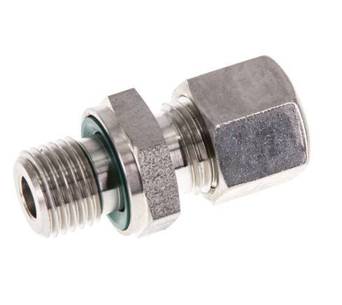 G 1/4'' Macho x 8L Racor de compresión recto de acero inoxidable con junta FKM 315 Bar DIN 2353