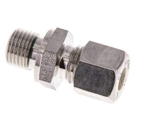G 1/4'' Macho x 8L Racor de compresión recto de acero inoxidable con junta FKM 315 Bar DIN 2353