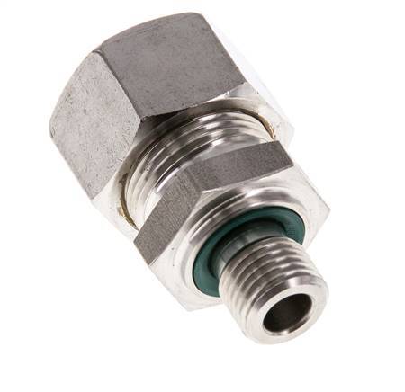 G 1/4'' Macho x 15L Racor de compresión recto de acero inoxidable con junta FKM 315 Bar DIN 2353