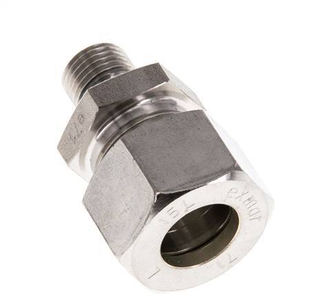 G 1/4'' Macho x 15L Racor de compresión recto de acero inoxidable con junta FKM 315 Bar DIN 2353