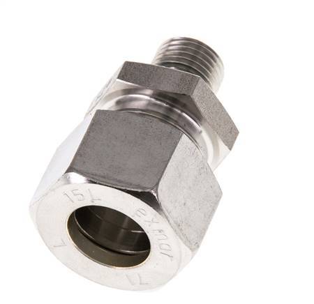 G 1/4'' Macho x 15L Racor de compresión recto de acero inoxidable con junta FKM 315 Bar DIN 2353