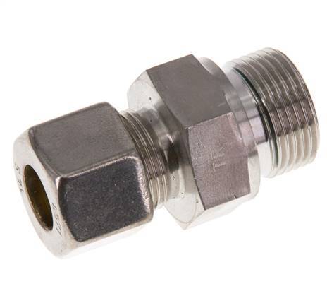 G 3/4'' Macho x 14S Racor de compresión recto de acero inoxidable con junta FKM 630 Bar DIN 2353