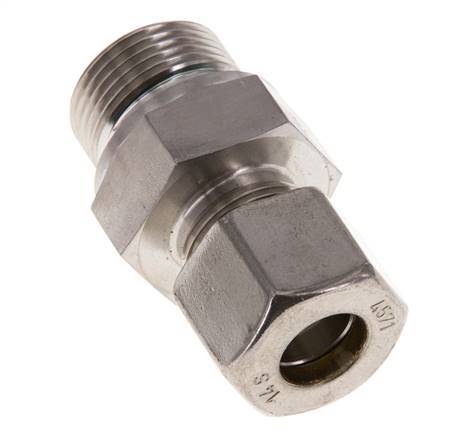 G 3/4'' Macho x 14S Racor de compresión recto de acero inoxidable con junta FKM 630 Bar DIN 2353