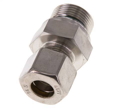 G 3/4'' Macho x 14S Racor de compresión recto de acero inoxidable con junta FKM 630 Bar DIN 2353