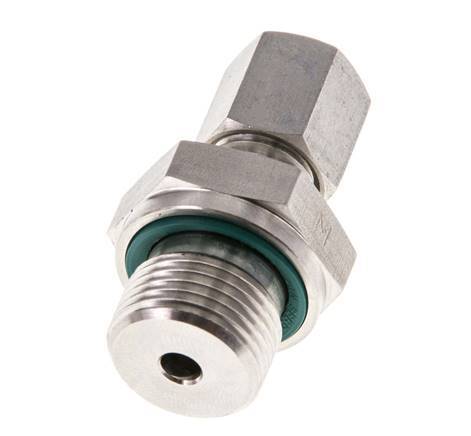 G 3/8'' Macho x 6L Racor de compresión recto de acero inoxidable con junta FKM 315 Bar DIN 2353
