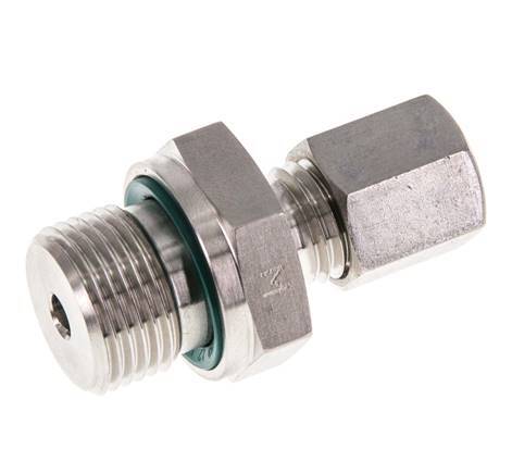 G 3/8'' Macho x 6L Racor de compresión recto de acero inoxidable con junta FKM 315 Bar DIN 2353