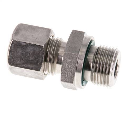 G 3/8'' Macho x 10L Racor de compresión recto de acero inoxidable con junta FKM 315 Bar DIN 2353