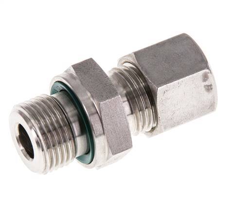 G 3/8'' Macho x 10L Racor de compresión recto de acero inoxidable con junta FKM 315 Bar DIN 2353