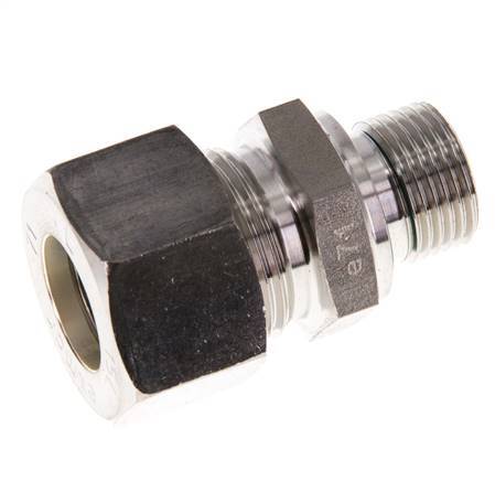 G 3/8'' Macho x 15L Racor de compresión recto de acero inoxidable con junta FKM 315 Bar DIN 2353