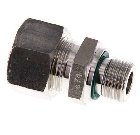 G 3/8'' Male x 15L Stainless steel Straight Compression Fitting with FKM Seal 315 Bar DIN 2353