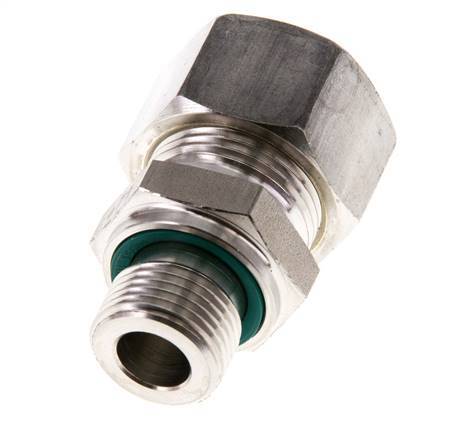 G 3/8'' Macho x 15L Racor de compresión recto de acero inoxidable con junta FKM 315 Bar DIN 2353