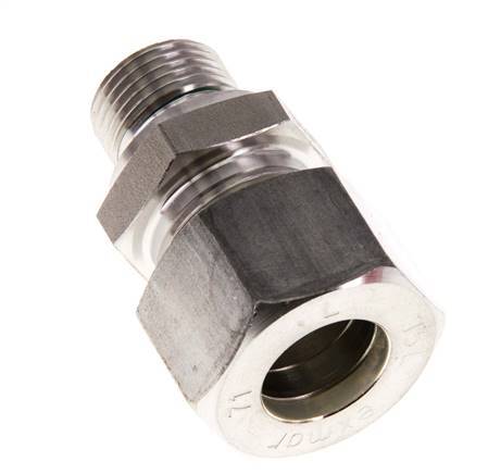G 3/8'' Macho x 15L Racor de compresión recto de acero inoxidable con junta FKM 315 Bar DIN 2353