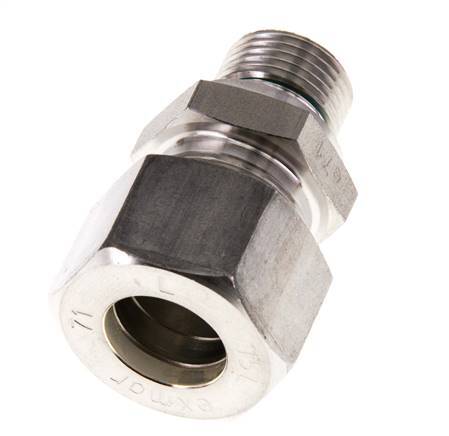 G 3/8'' Macho x 15L Racor de compresión recto de acero inoxidable con junta FKM 315 Bar DIN 2353