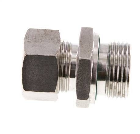 G 1'' Macho x 22L Racor de compresión recto de acero inoxidable con junta FKM 160 Bar DIN 2353