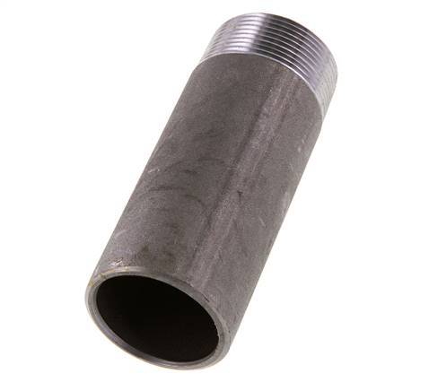 R 1 1/2'' Male x 48.3mm Steel Pipe Nipple with Welding End 50 Bar DIN 2982 - 120mm [2 Pieces]