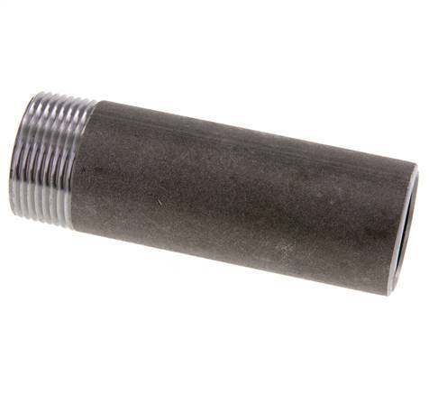 R 1 1/4'' Male x 42.4mm Steel Pipe Nipple with Welding End 50 Bar DIN 2982 - 120mm