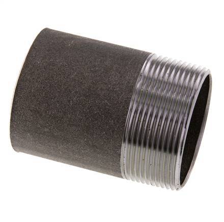 R 2'' Male x 60.3mm Steel Pipe Nipple with Welding End 50 Bar DIN 2982 - 80mm [2 Pieces]
