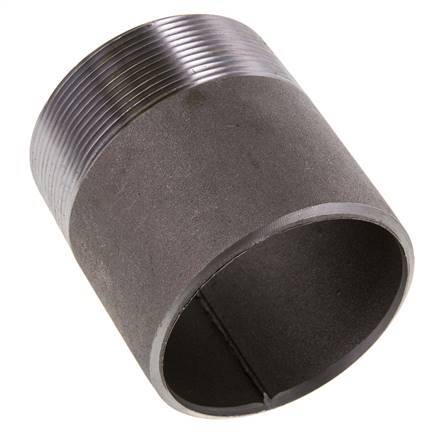 R 2 1/2'' Male x 76.1mm Steel Pipe Nipple with Welding End 50 Bar DIN 2982 - 80mm