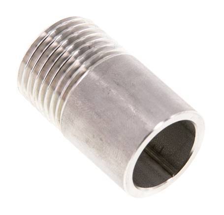 R 1/2'' Male x 21.3mm Stainless steel Pipe Nipple with Welding End 20 Bar DIN 2982 - 35mm