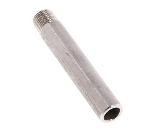 R 1/4'' Male x 13.5mm Stainless steel Pipe Nipple with Welding End 20 Bar DIN 2982 - 80mm