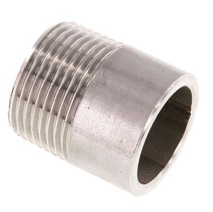 R 3/4'' Male x 26.9mm Stainless steel Pipe Nipple with Welding End 20 Bar DIN 2982 - 30mm